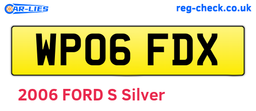 WP06FDX are the vehicle registration plates.