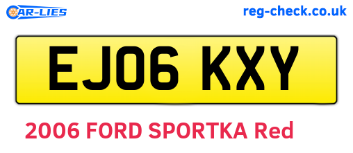 EJ06KXY are the vehicle registration plates.