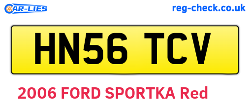 HN56TCV are the vehicle registration plates.
