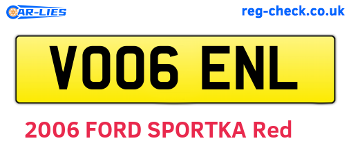 VO06ENL are the vehicle registration plates.