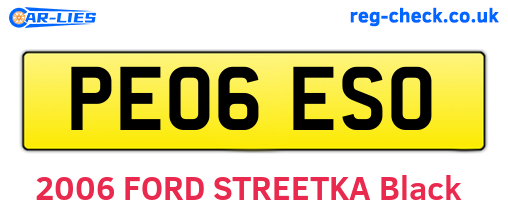 PE06ESO are the vehicle registration plates.