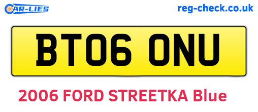 BT06ONU are the vehicle registration plates.