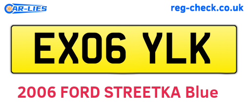 EX06YLK are the vehicle registration plates.