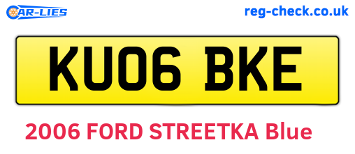 KU06BKE are the vehicle registration plates.