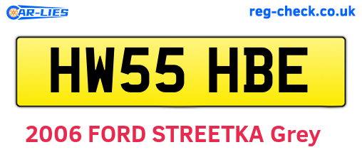HW55HBE are the vehicle registration plates.