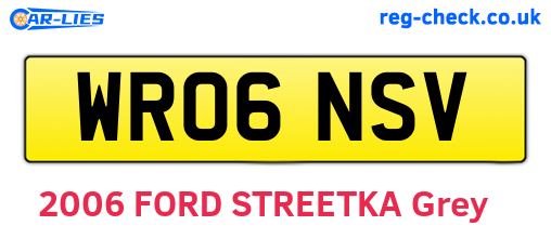 WR06NSV are the vehicle registration plates.