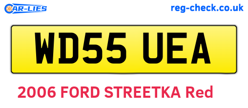WD55UEA are the vehicle registration plates.
