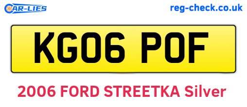 KG06POF are the vehicle registration plates.