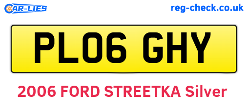 PL06GHY are the vehicle registration plates.