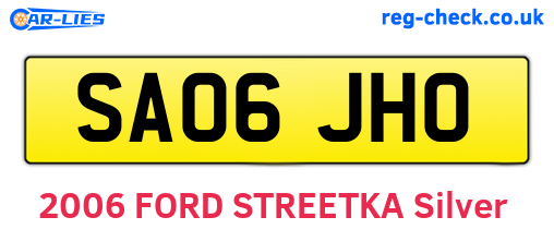 SA06JHO are the vehicle registration plates.