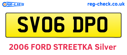 SV06DPO are the vehicle registration plates.