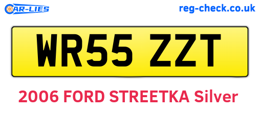 WR55ZZT are the vehicle registration plates.