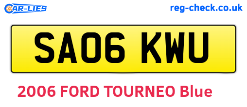 SA06KWU are the vehicle registration plates.