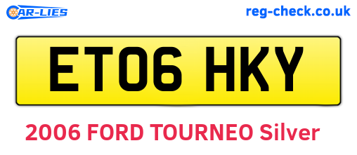 ET06HKY are the vehicle registration plates.