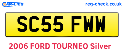 SC55FWW are the vehicle registration plates.