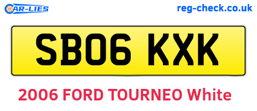 SB06KXK are the vehicle registration plates.