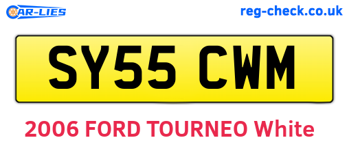 SY55CWM are the vehicle registration plates.