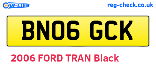 BN06GCK are the vehicle registration plates.
