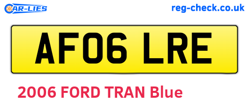 AF06LRE are the vehicle registration plates.