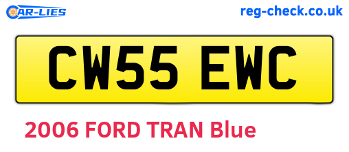 CW55EWC are the vehicle registration plates.