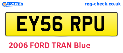 EY56RPU are the vehicle registration plates.