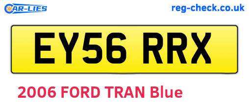 EY56RRX are the vehicle registration plates.