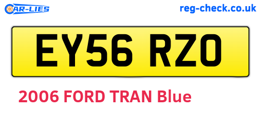 EY56RZO are the vehicle registration plates.