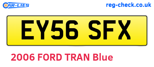 EY56SFX are the vehicle registration plates.