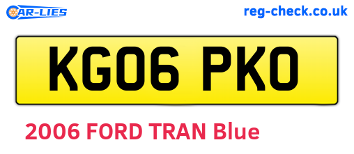 KG06PKO are the vehicle registration plates.