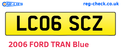 LC06SCZ are the vehicle registration plates.