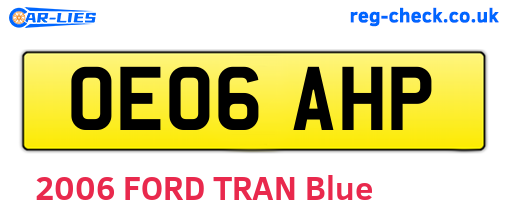 OE06AHP are the vehicle registration plates.