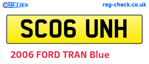 SC06UNH are the vehicle registration plates.
