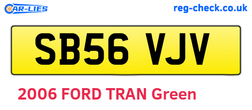 SB56VJV are the vehicle registration plates.
