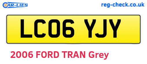LC06YJY are the vehicle registration plates.