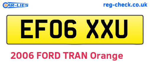 EF06XXU are the vehicle registration plates.