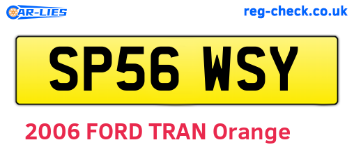 SP56WSY are the vehicle registration plates.