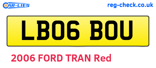 LB06BOU are the vehicle registration plates.