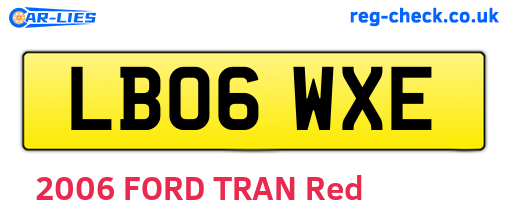 LB06WXE are the vehicle registration plates.