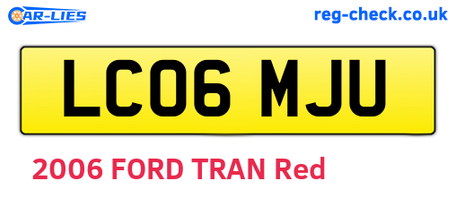 LC06MJU are the vehicle registration plates.