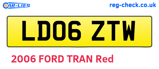 LD06ZTW are the vehicle registration plates.