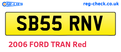 SB55RNV are the vehicle registration plates.