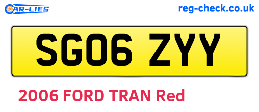 SG06ZYY are the vehicle registration plates.