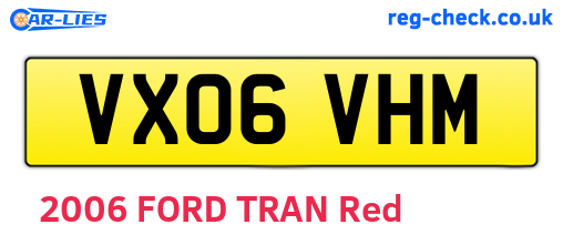 VX06VHM are the vehicle registration plates.