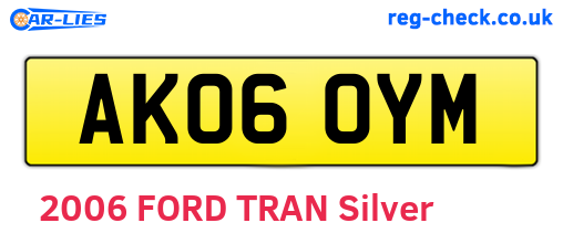 AK06OYM are the vehicle registration plates.