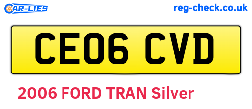CE06CVD are the vehicle registration plates.
