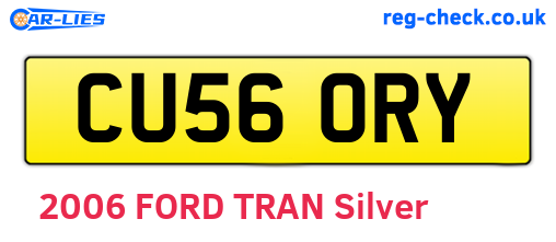 CU56ORY are the vehicle registration plates.