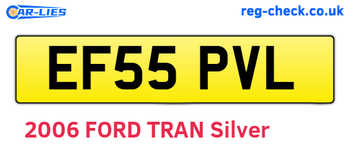 EF55PVL are the vehicle registration plates.