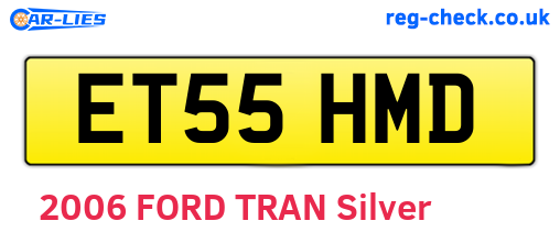 ET55HMD are the vehicle registration plates.