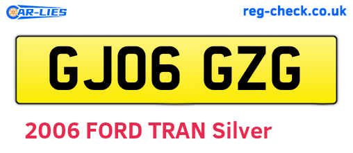 GJ06GZG are the vehicle registration plates.