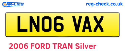LN06VAX are the vehicle registration plates.